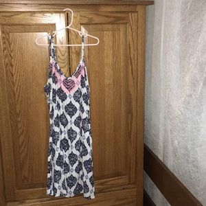 little blue and white dress